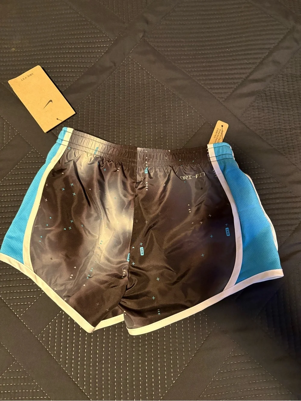 Nike Black and Teal Gradient Running Shorts